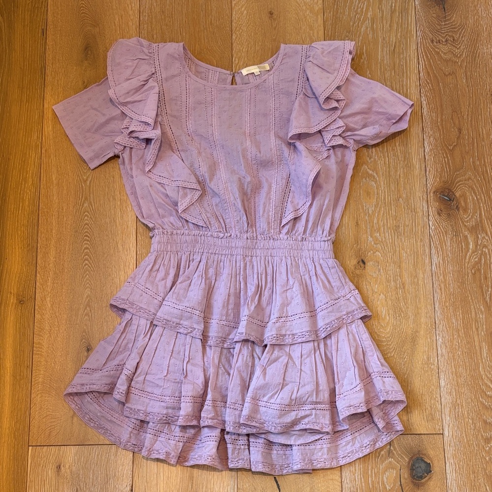 LoveShackFancy Lavender Natasha Heritage Mini Dress